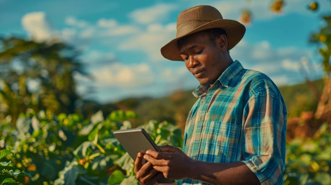 farmer with tablet